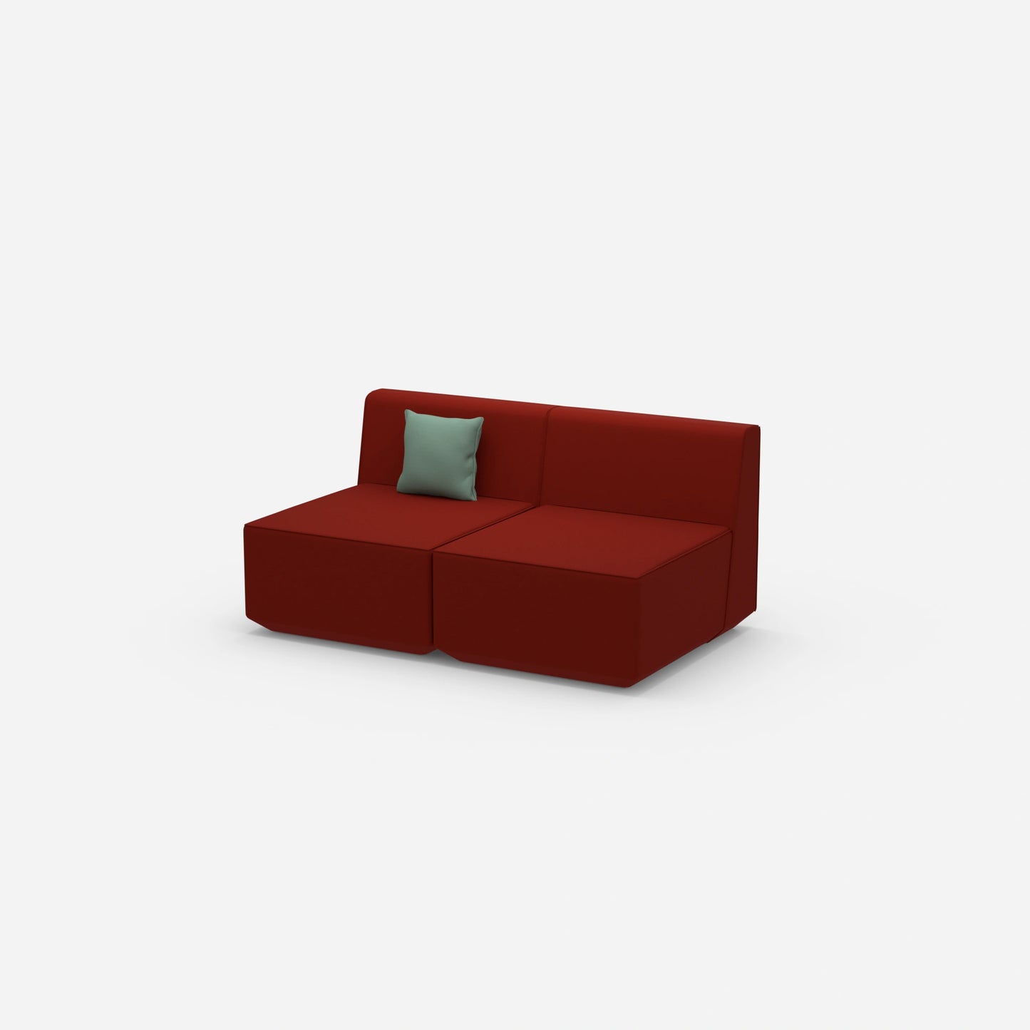 Buntes 2er Sofa von der Seite