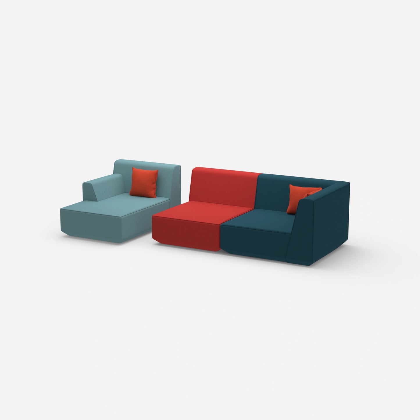 Couch 2 Sitzer mit Ottomane von der Seite