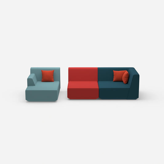 Couch 2 Sitzer mit Ottomane von vorne