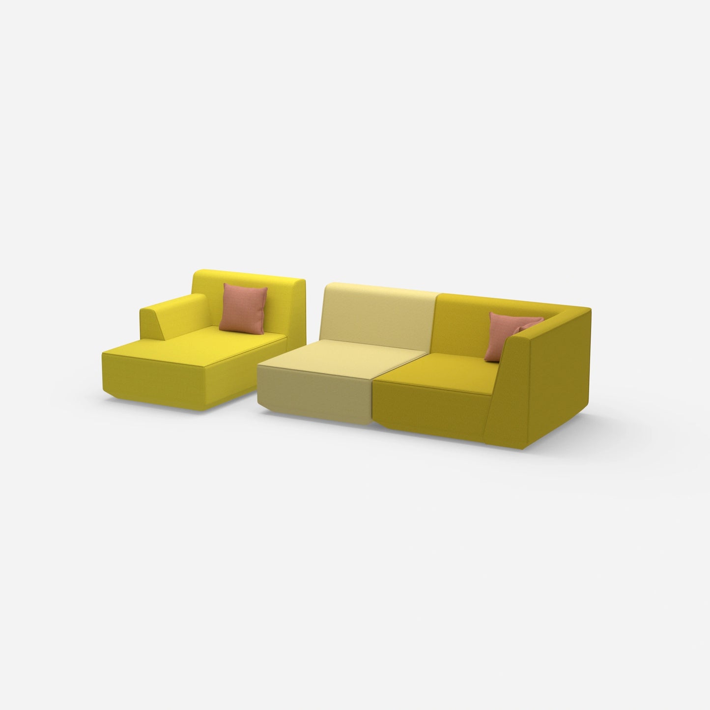 Couch 2 Sitzer mit Ottomane von der Seite