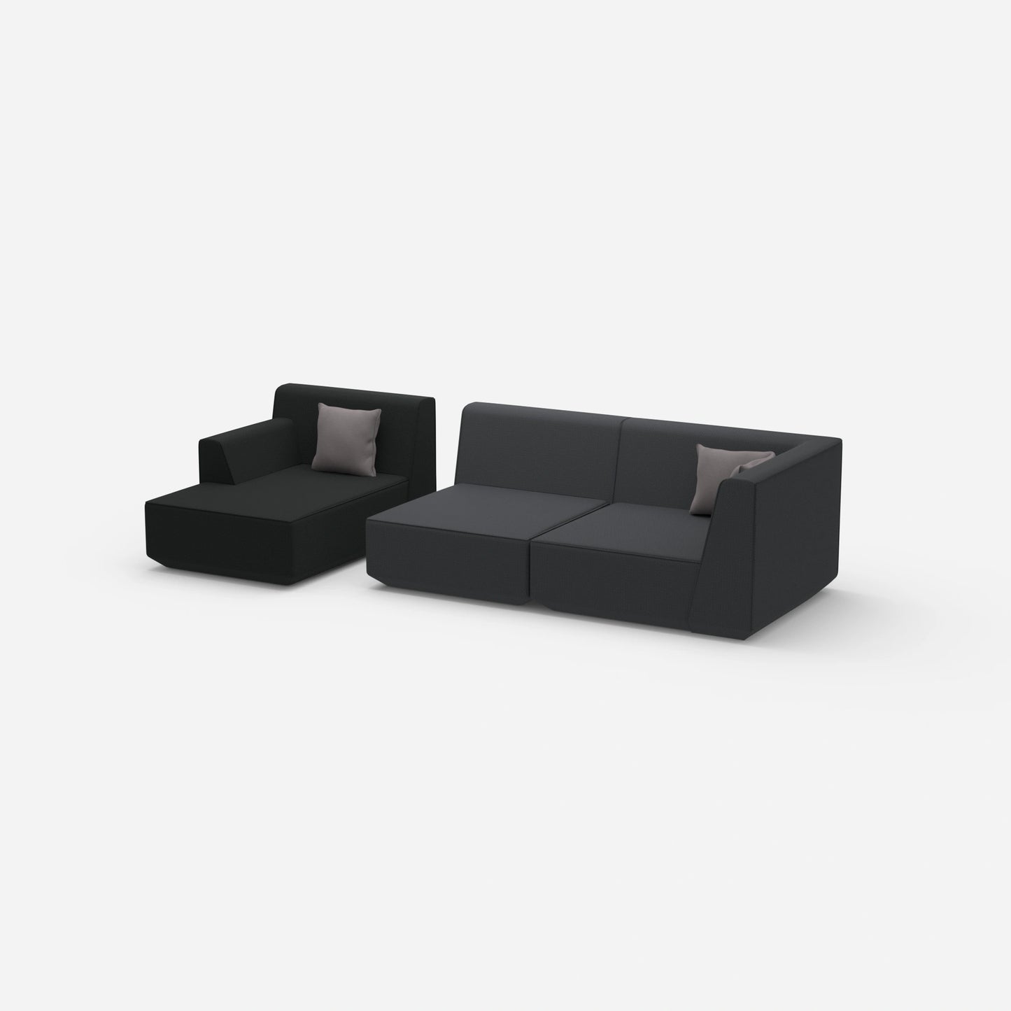 Couch 2 Sitzer mit Ottomane von der Seite
