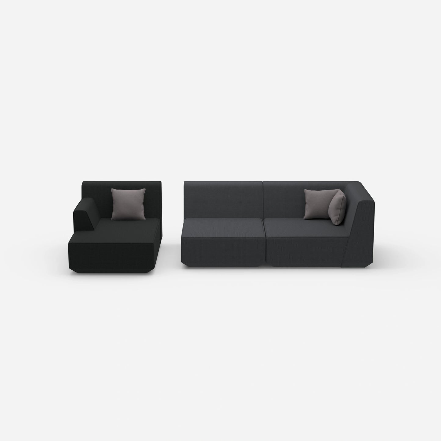 Couch 2 Sitzer mit Ottomane von vorne