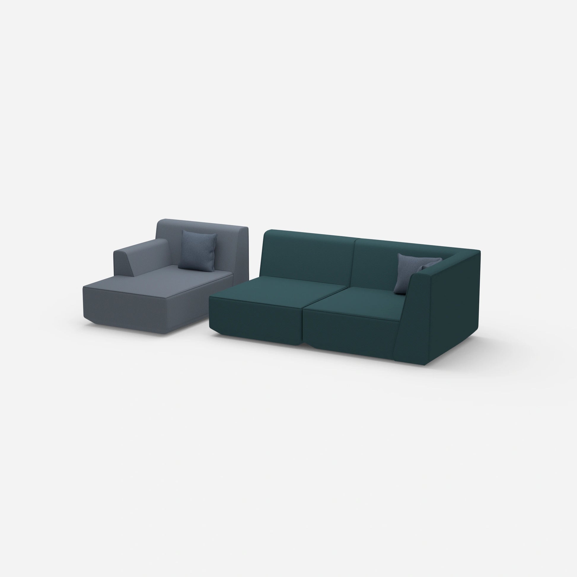 Couch 2 Sitzer mit Ottomane von der Seite