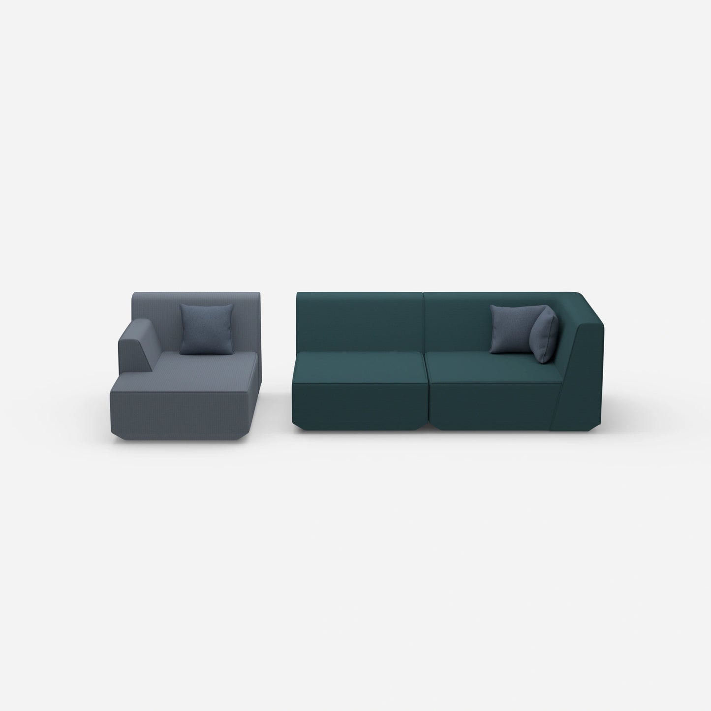 Couch 2 Sitzer mit Ottomane von vorne