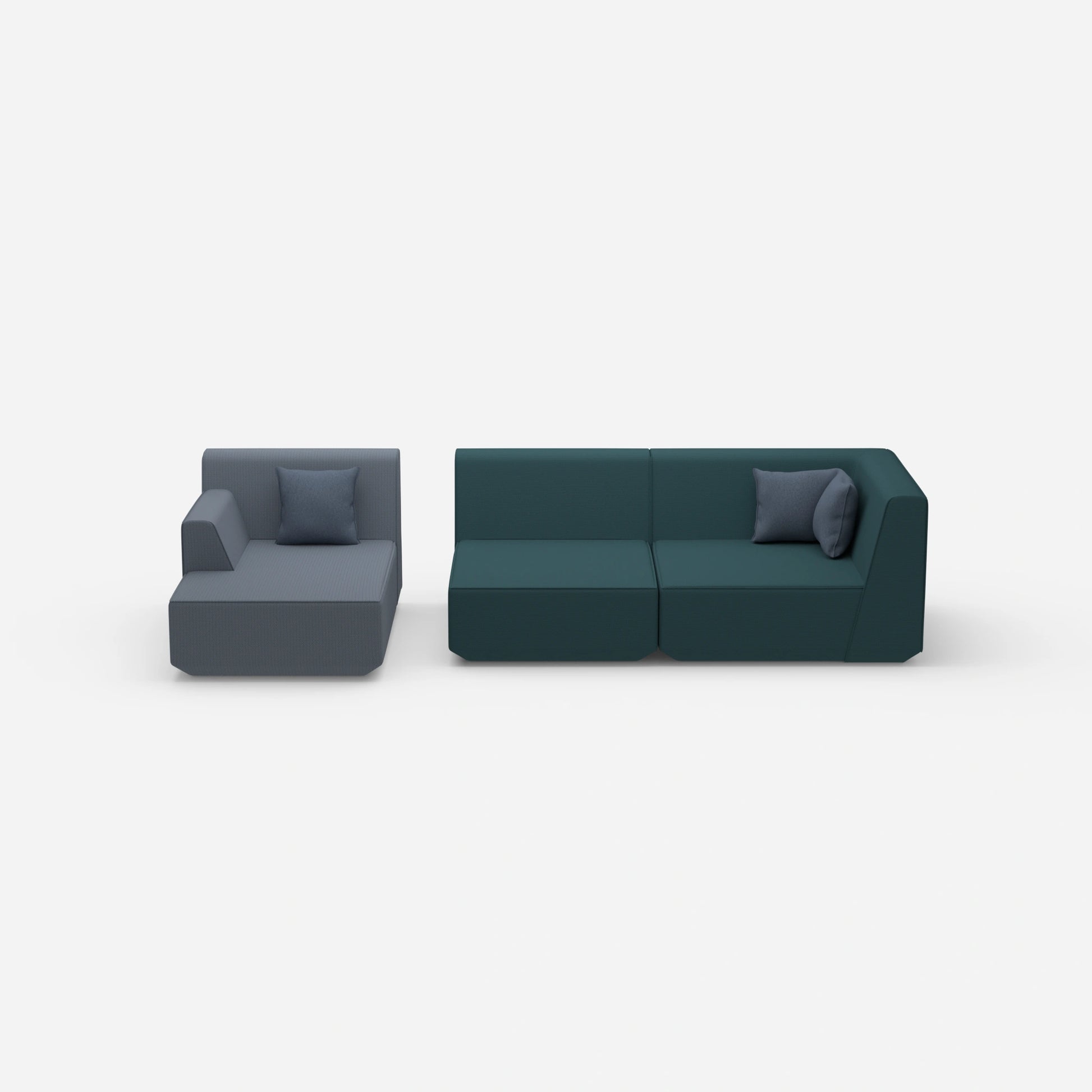 Couch 2 Sitzer mit Ottomane von vorne