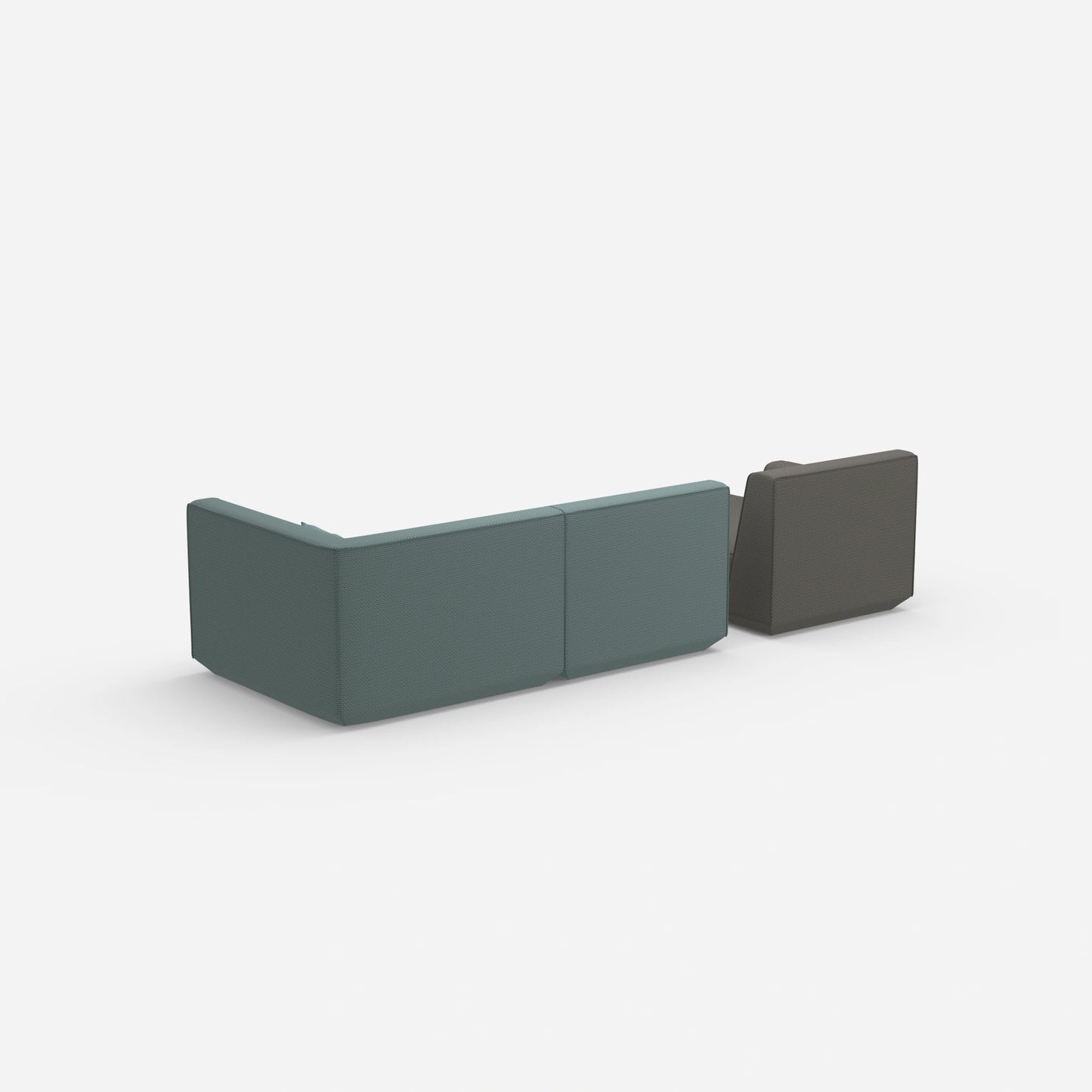 Couch 2 Sitzer mit Ottomane von hinten