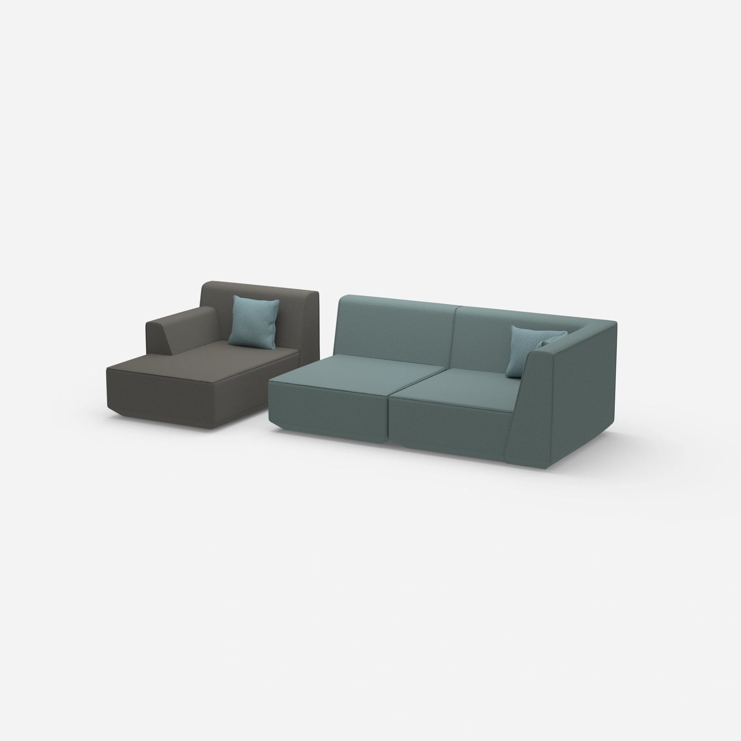 Couch 2 Sitzer mit Ottomane von der Seite