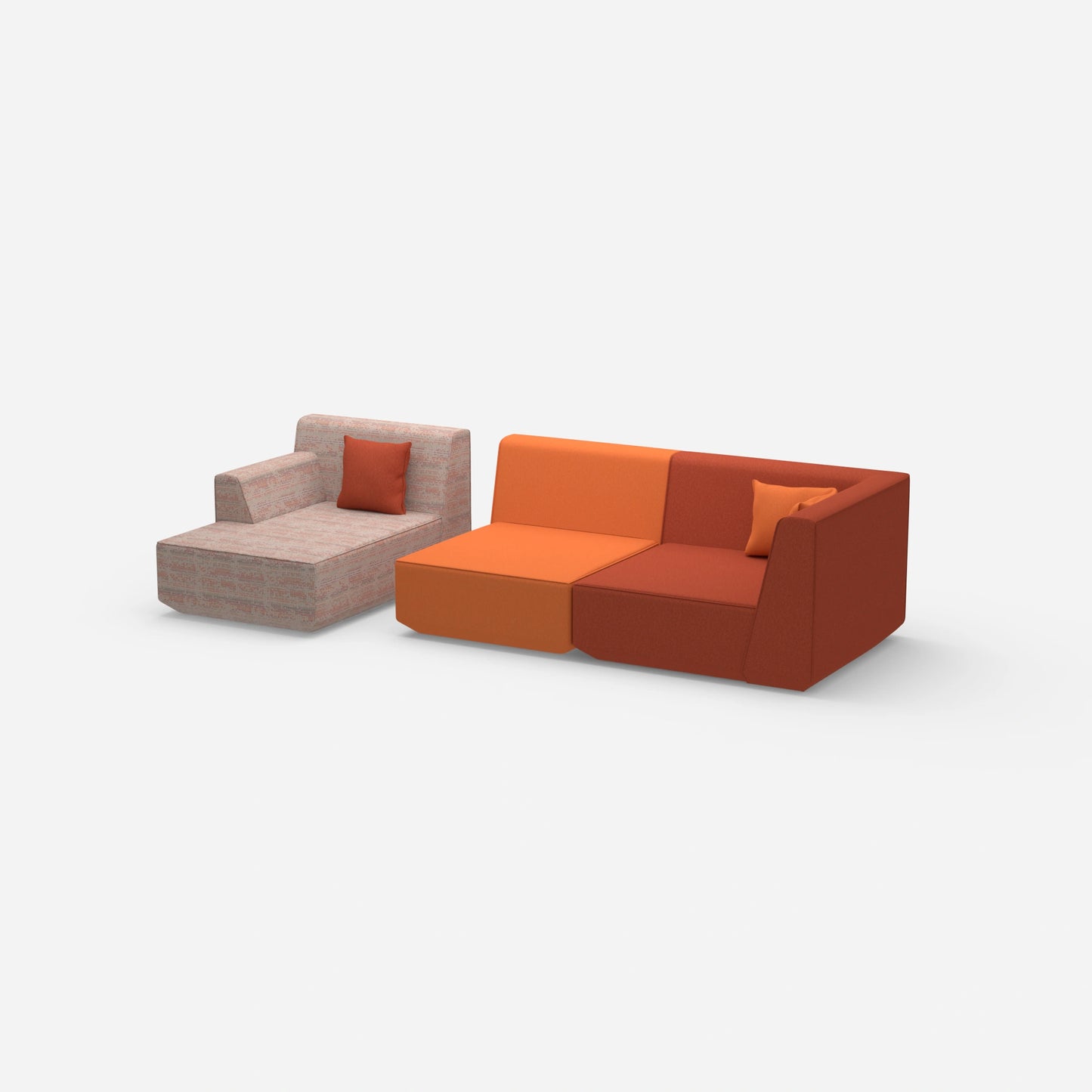 Couch 2 Sitzer mit Ottomane von der Seite