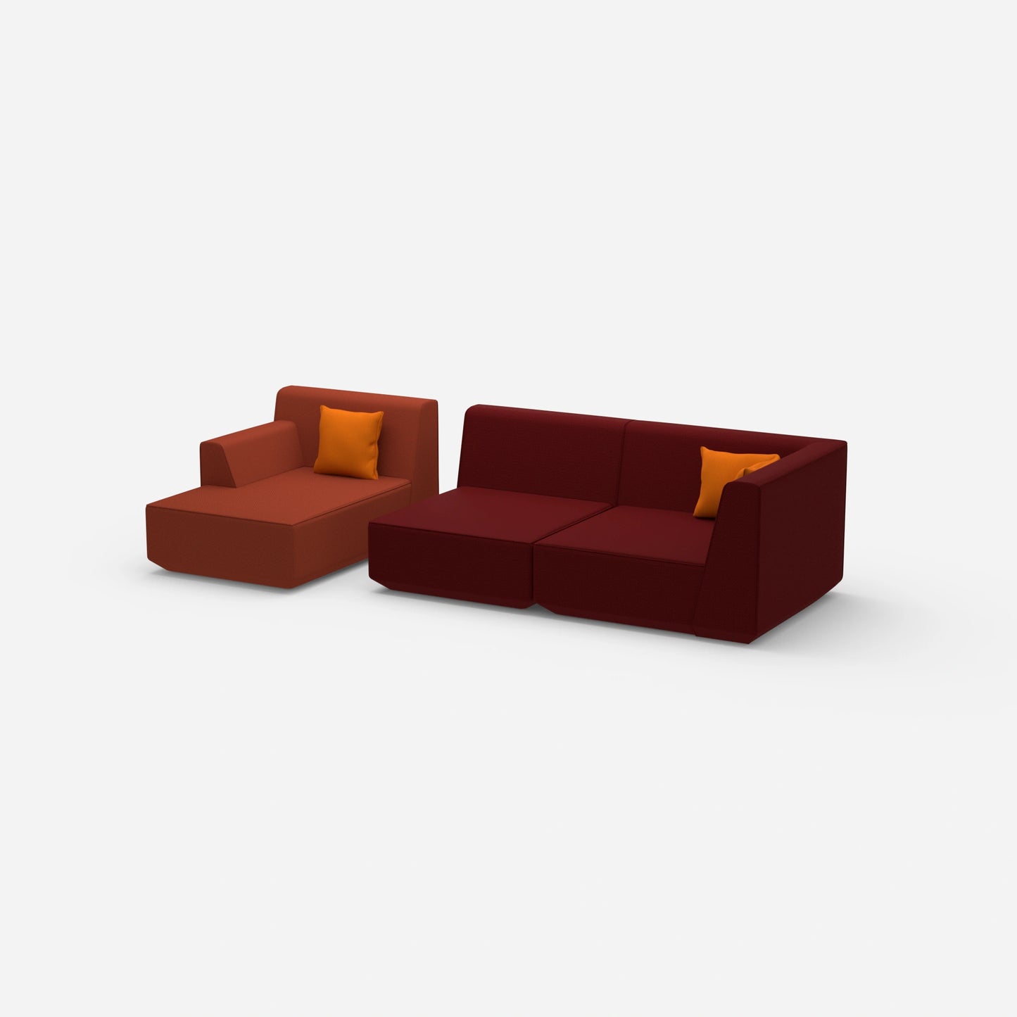 Couch 2 Sitzer mit Ottomane von der Seite