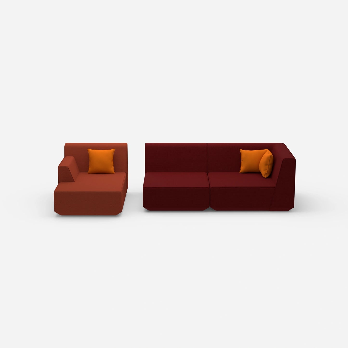 Couch 2 Sitzer mit Ottomane von vorne