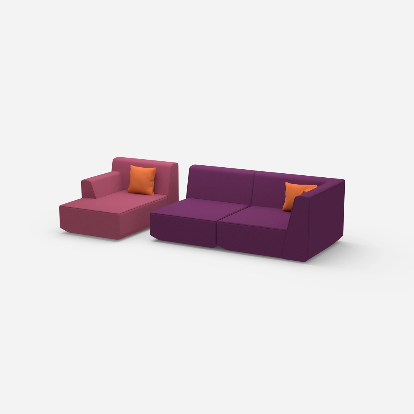 Couch 2 Sitzer mit Ottomane von der Seite