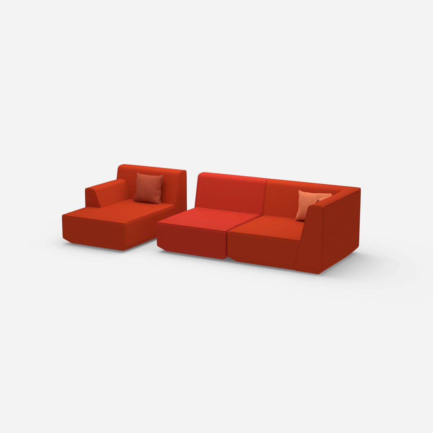 Couch 2 Sitzer mit Ottomane von der Seite