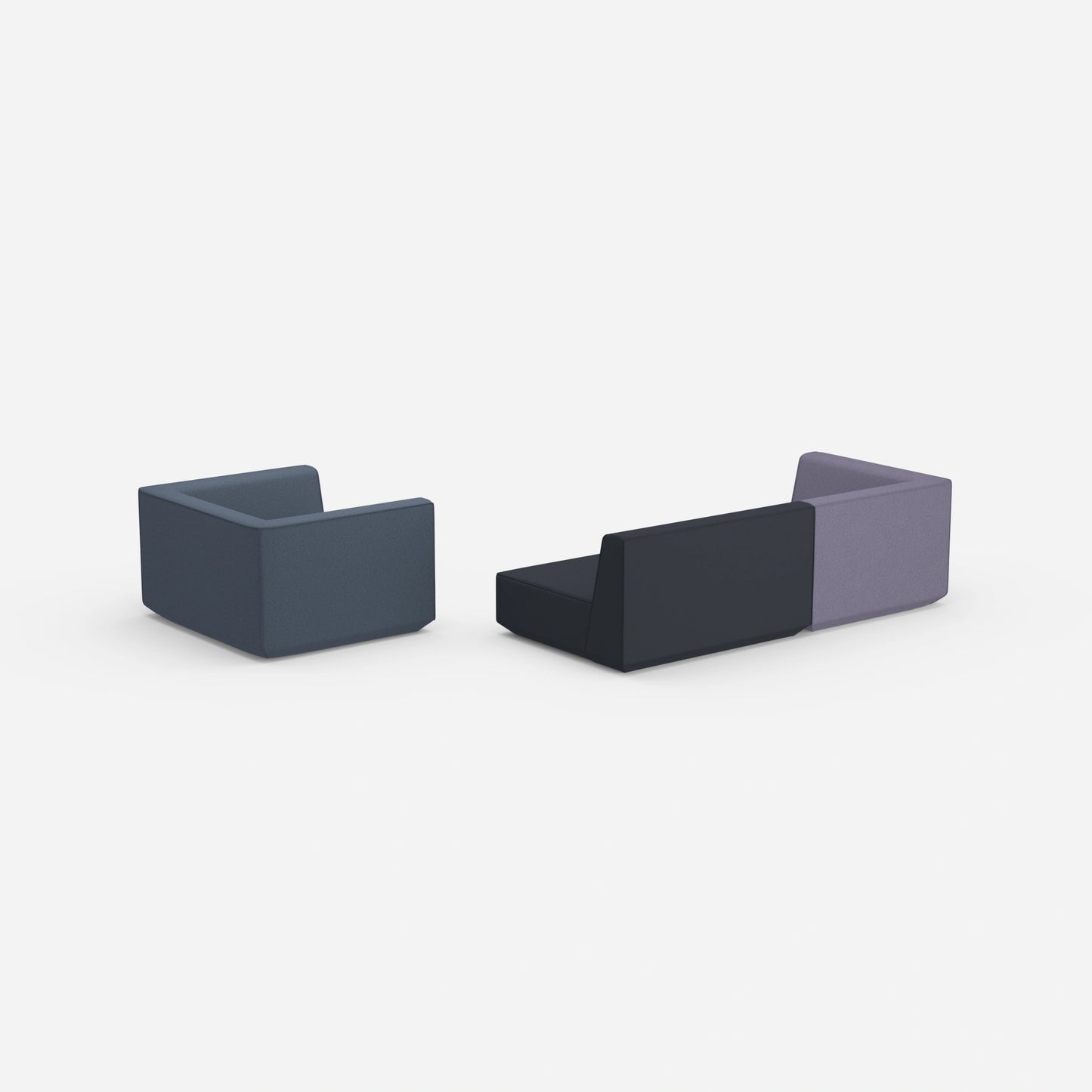 Dreier Sofa mit Sessel von hinten