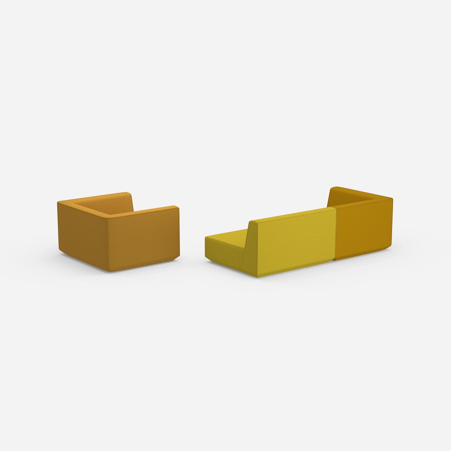 Dreier Sofa mit Sessel von hinten