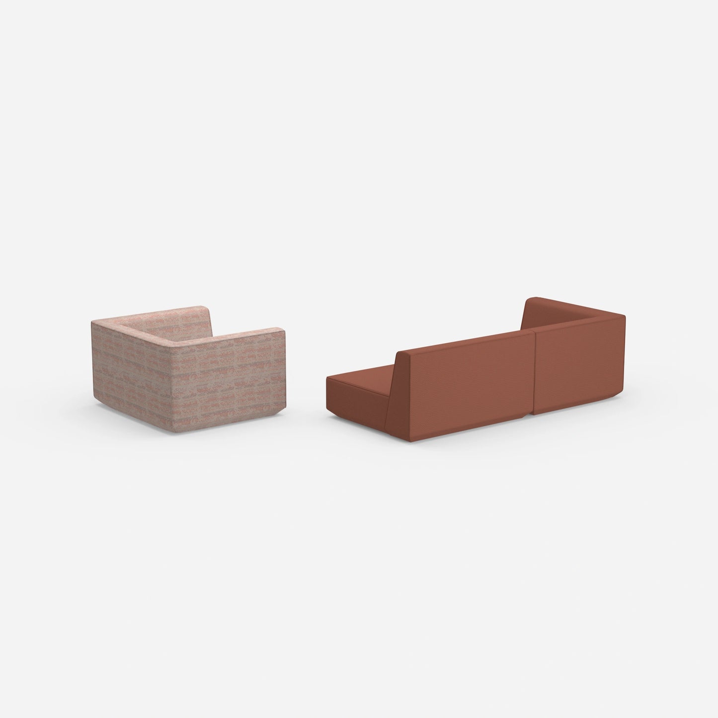 Dreier Sofa mit Sessel von hinten