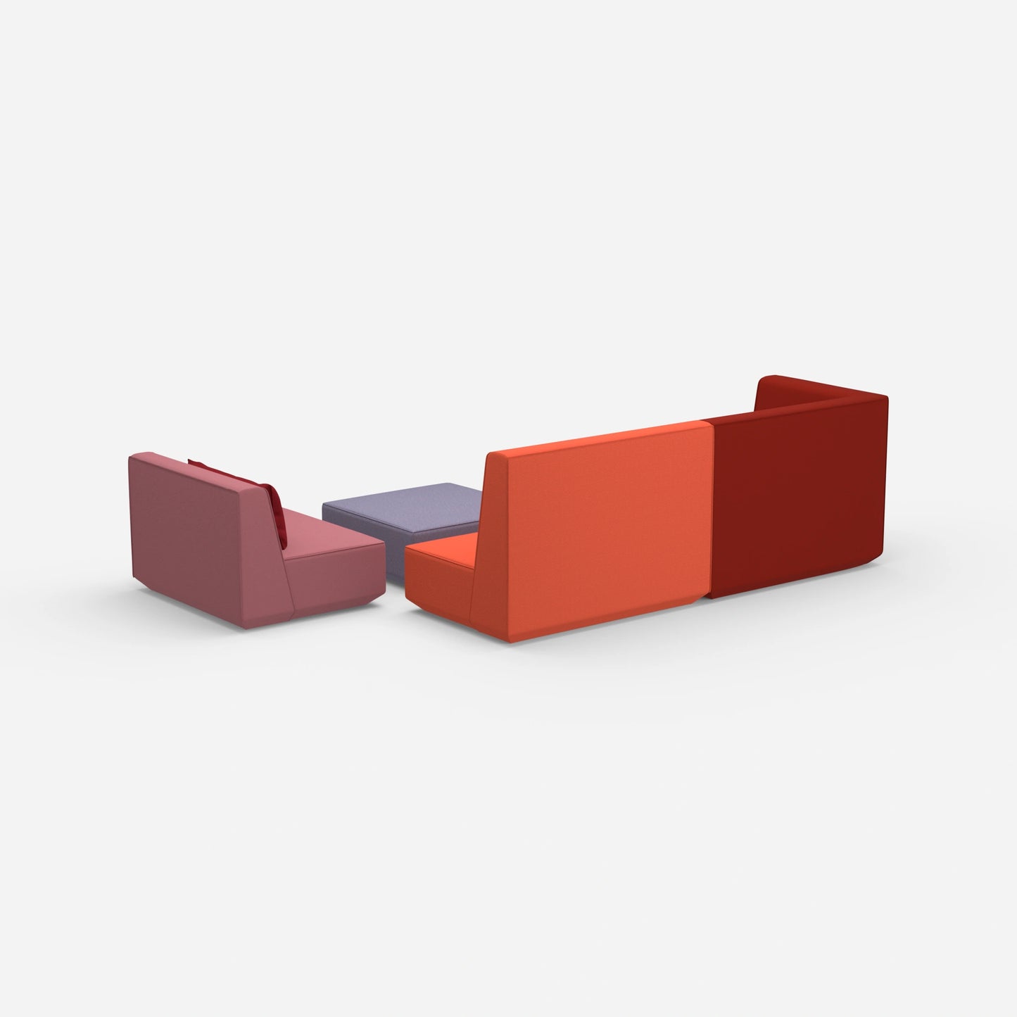 Dreisitzer Sofa mit Sessel und hoher Rückenlehne von hinten