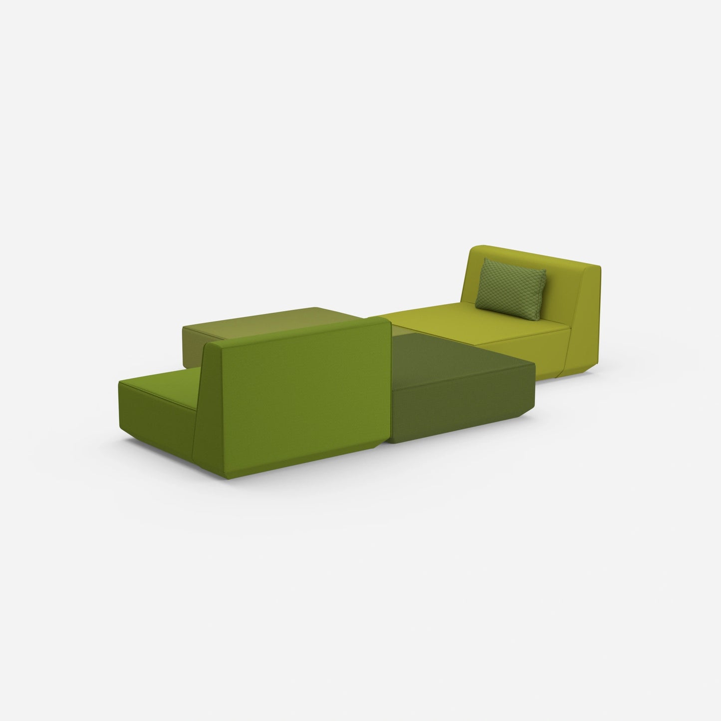 Elegante Sofainsel von hinten