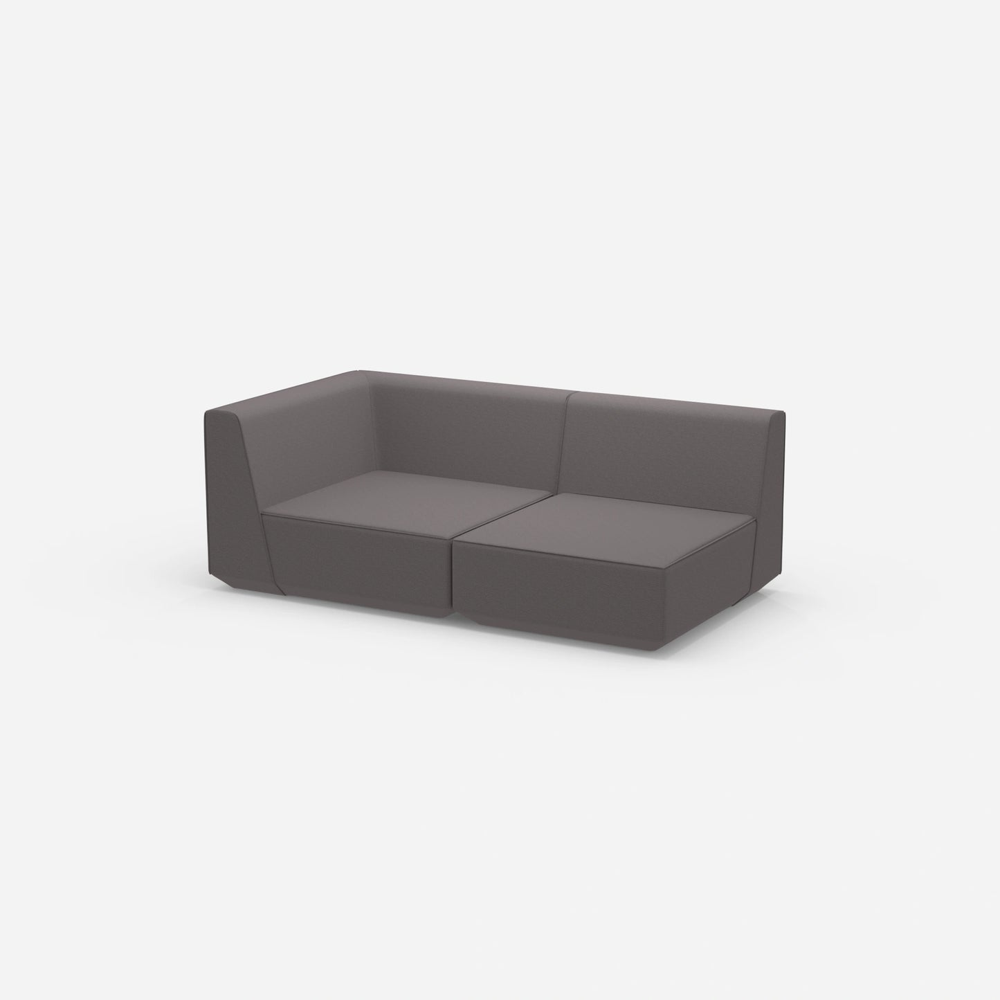 Graues Modulsofa 180 cm breit von der Seite