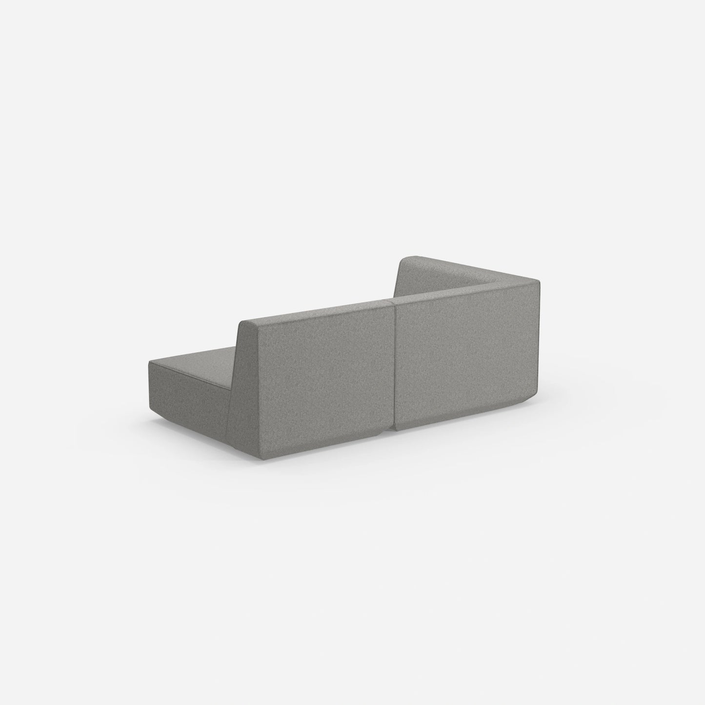 Graues Modulsofa 180 cm breit von hinten