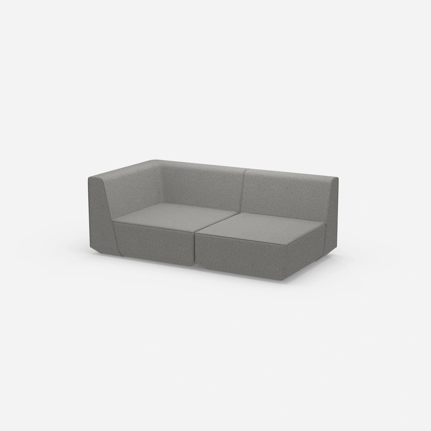 Graues Modulsofa 180 cm breit von der Seite