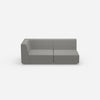 Graues Modulsofa 180 cm breit von vorne