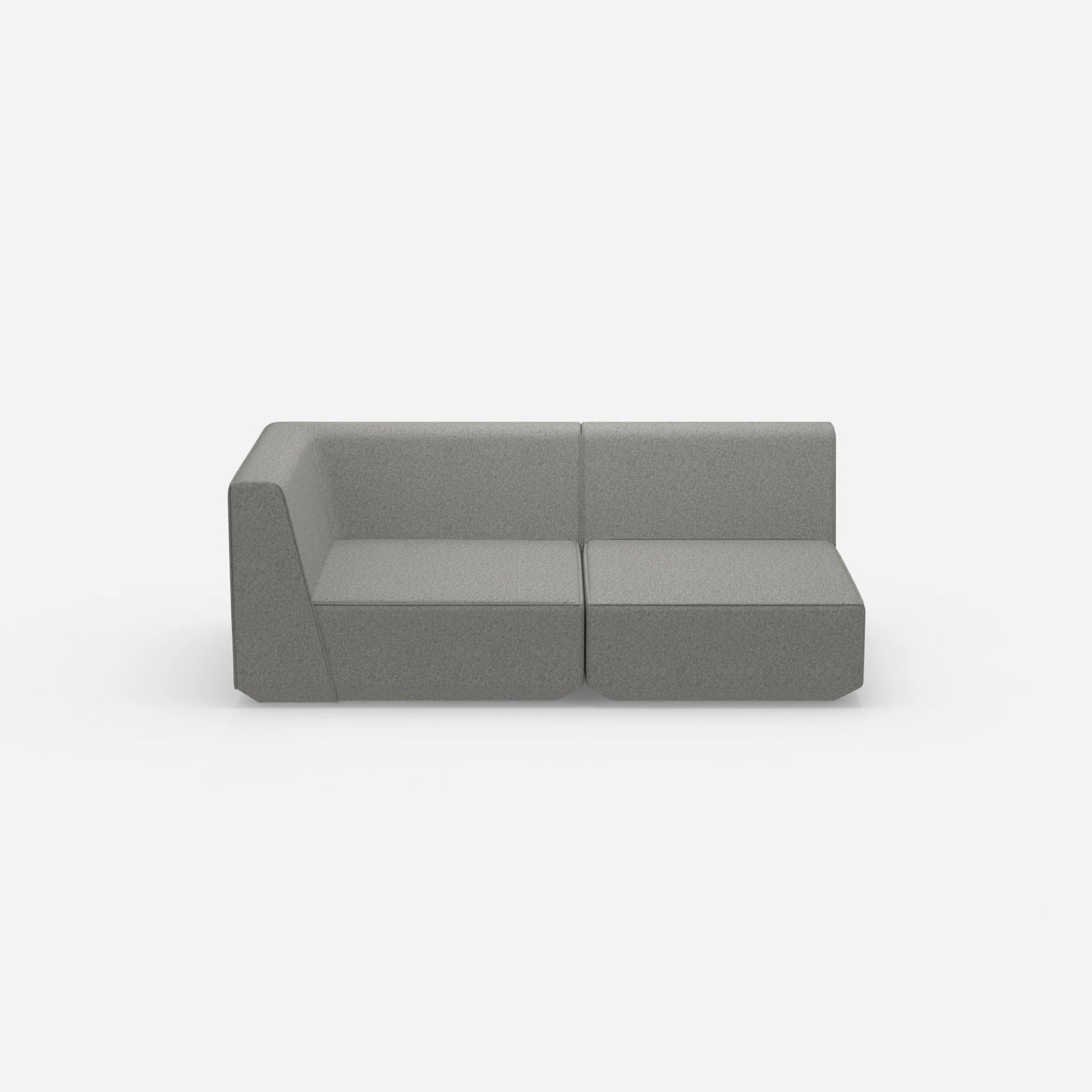 Graues Modulsofa 180 cm breit von vorne