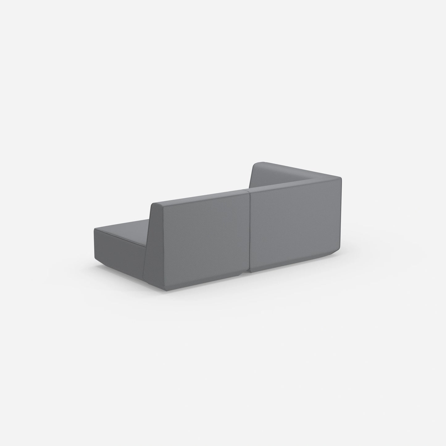 Graues Modulsofa 180 cm breit von hinten