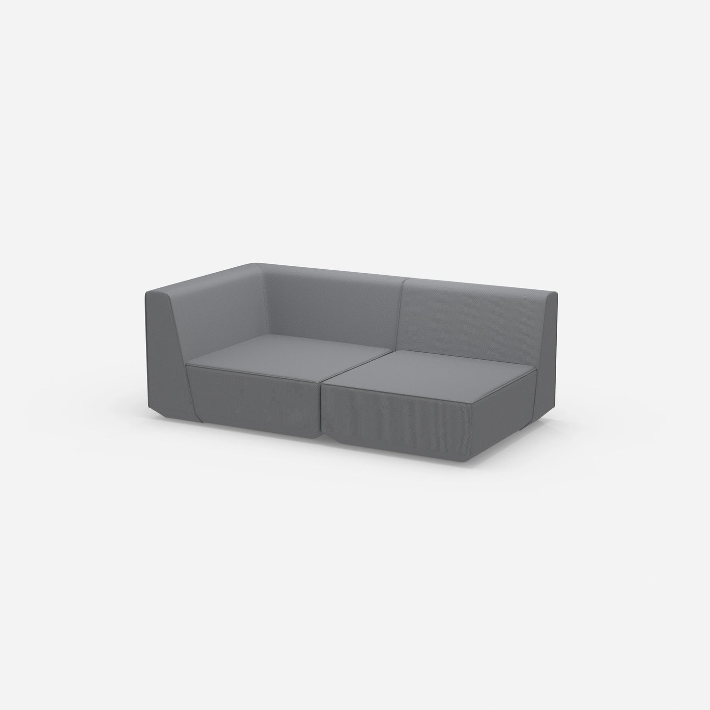 Graues Modulsofa 180 cm breit von der Seite