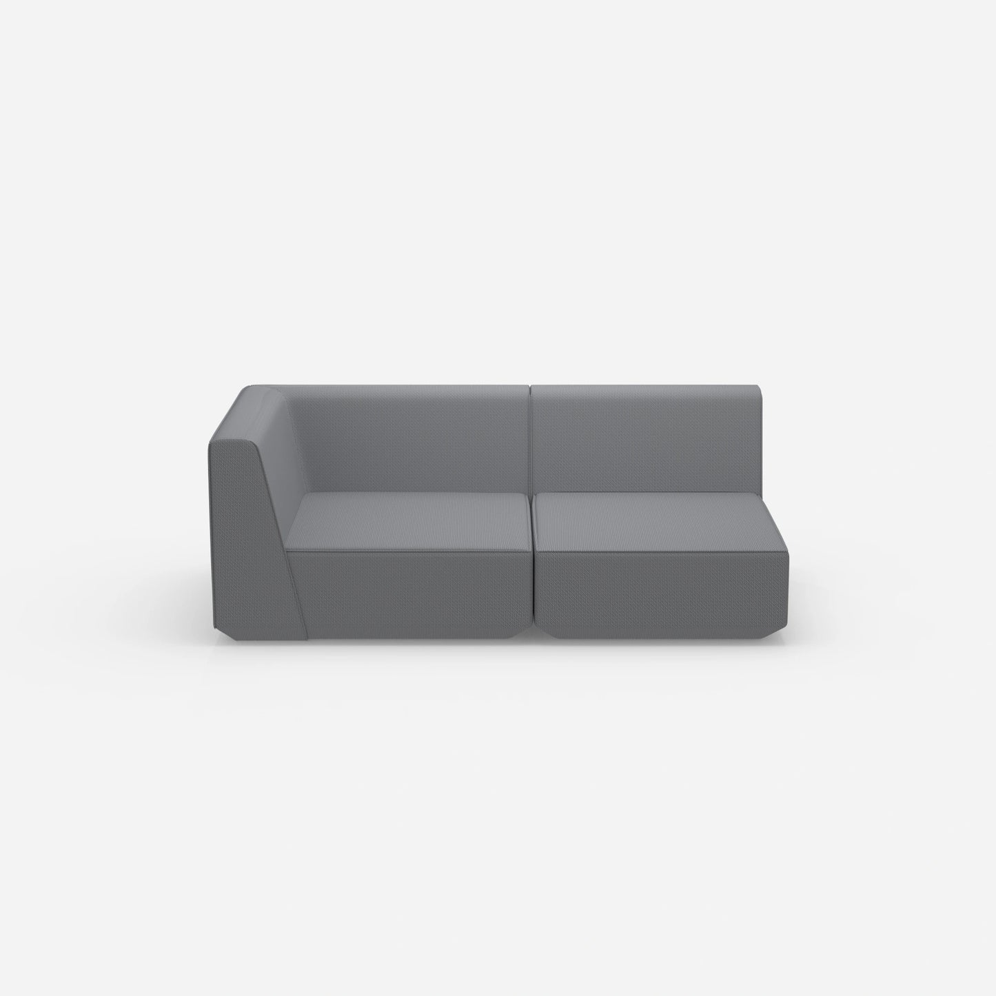 Graues Modulsofa 180 cm breit von vorne