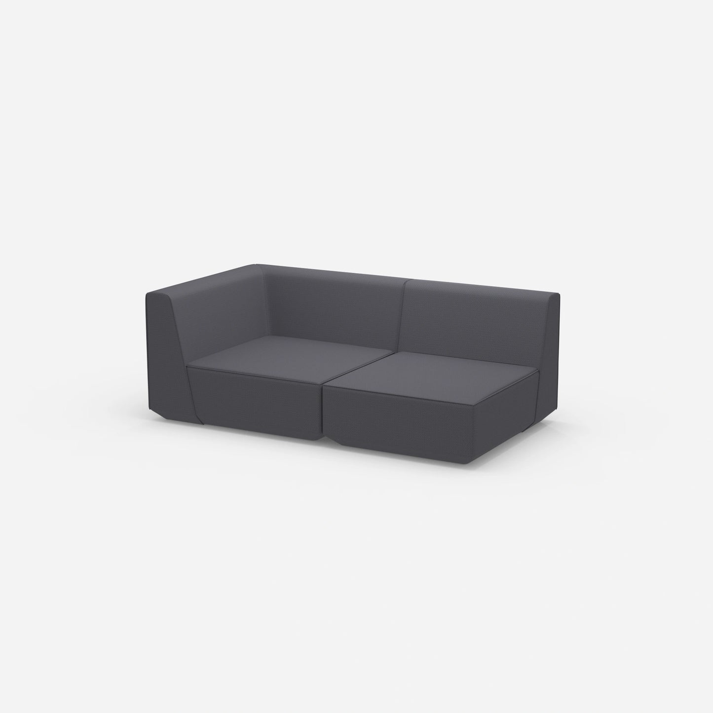 Graues Modulsofa 180 cm breit von der Seite