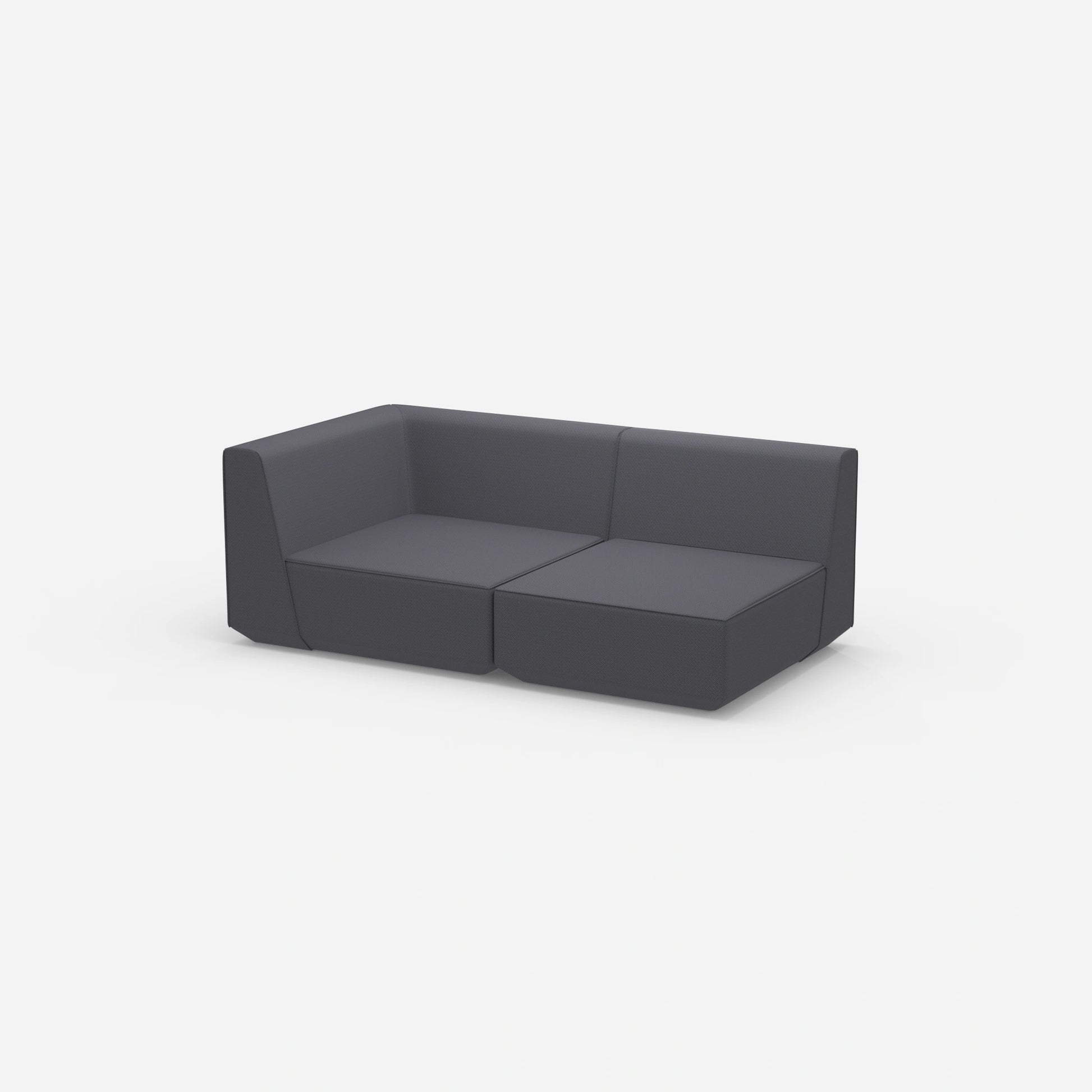 Graues Modulsofa 180 cm breit von der Seite