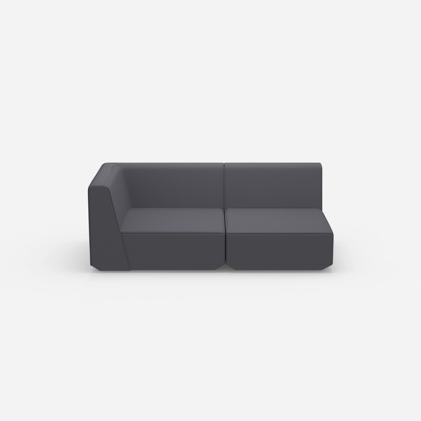 Graues Modulsofa 180 cm breit von vorne