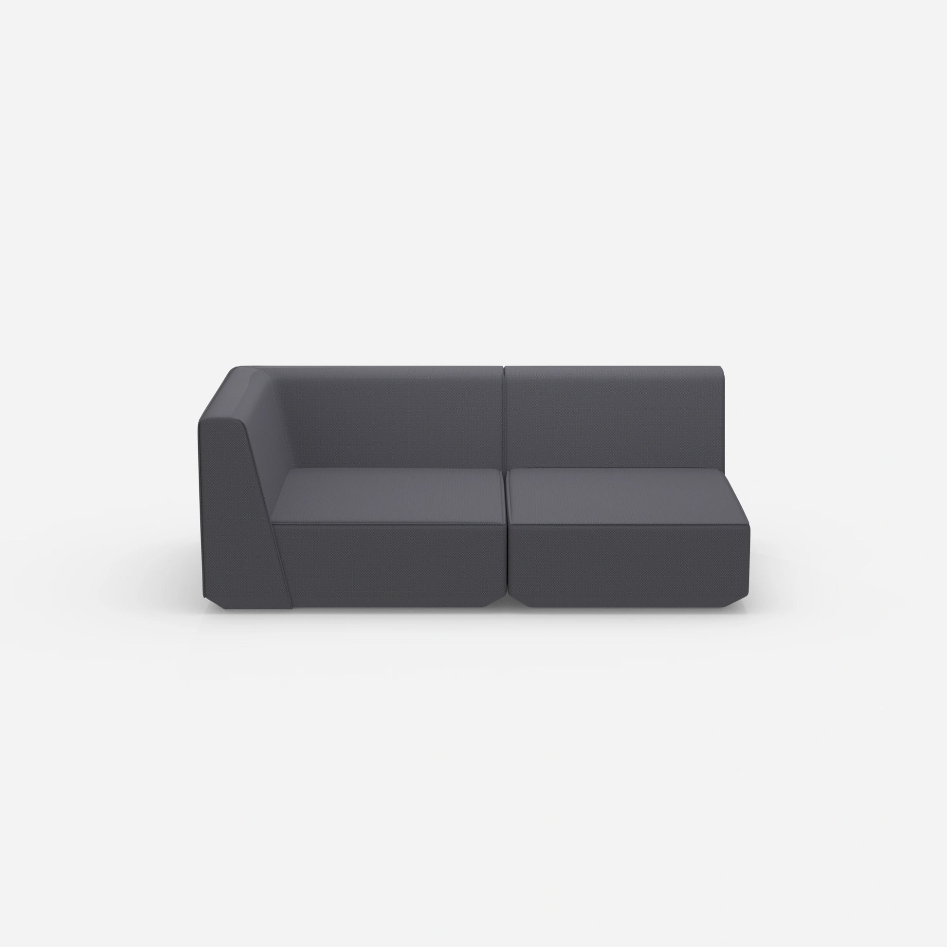 Graues Modulsofa 180 cm breit von vorne