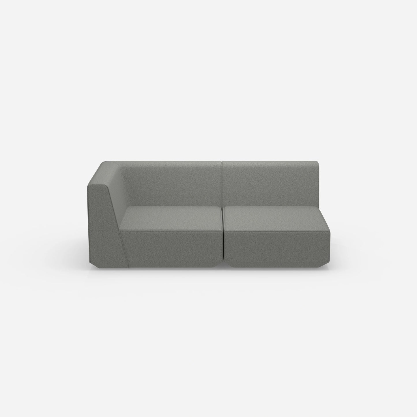 Graues Modulsofa 180 cm breit von vorne