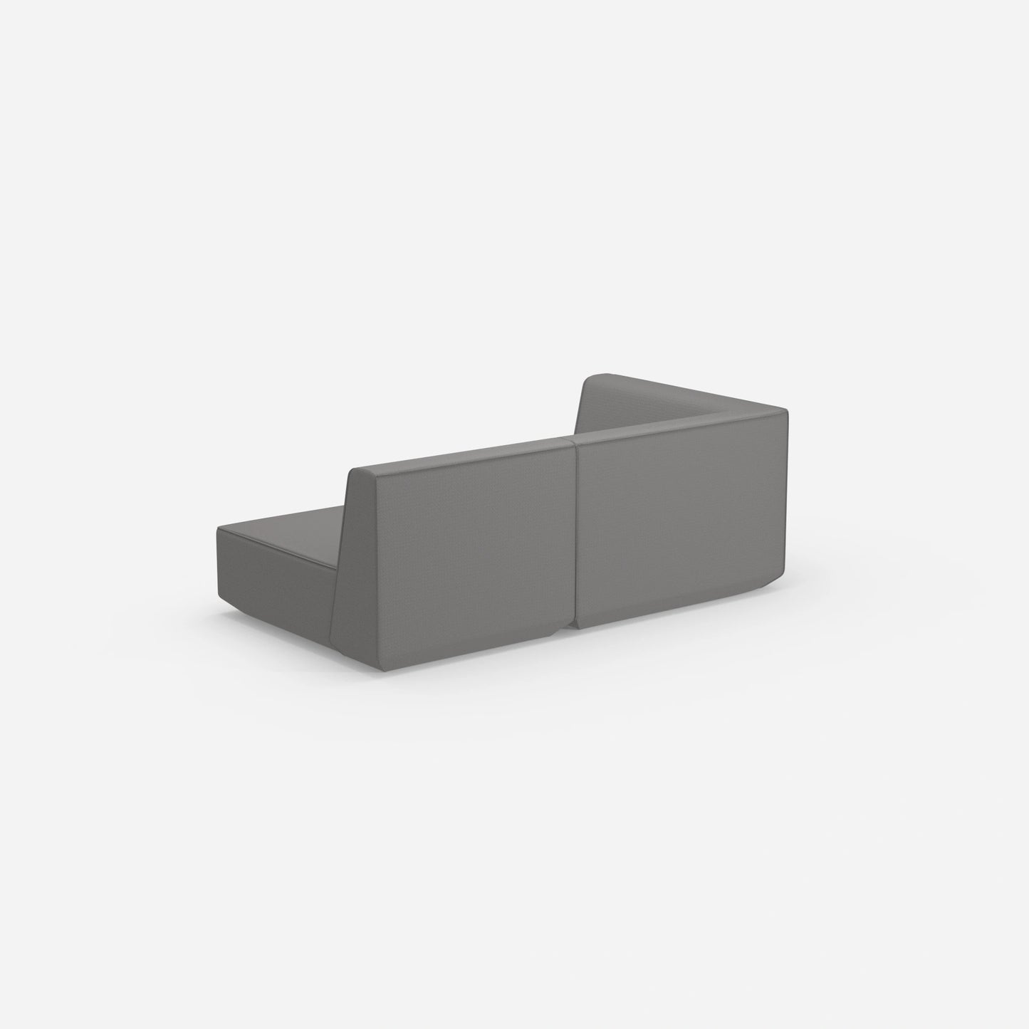 Graues Modulsofa 180 cm breit von hinten