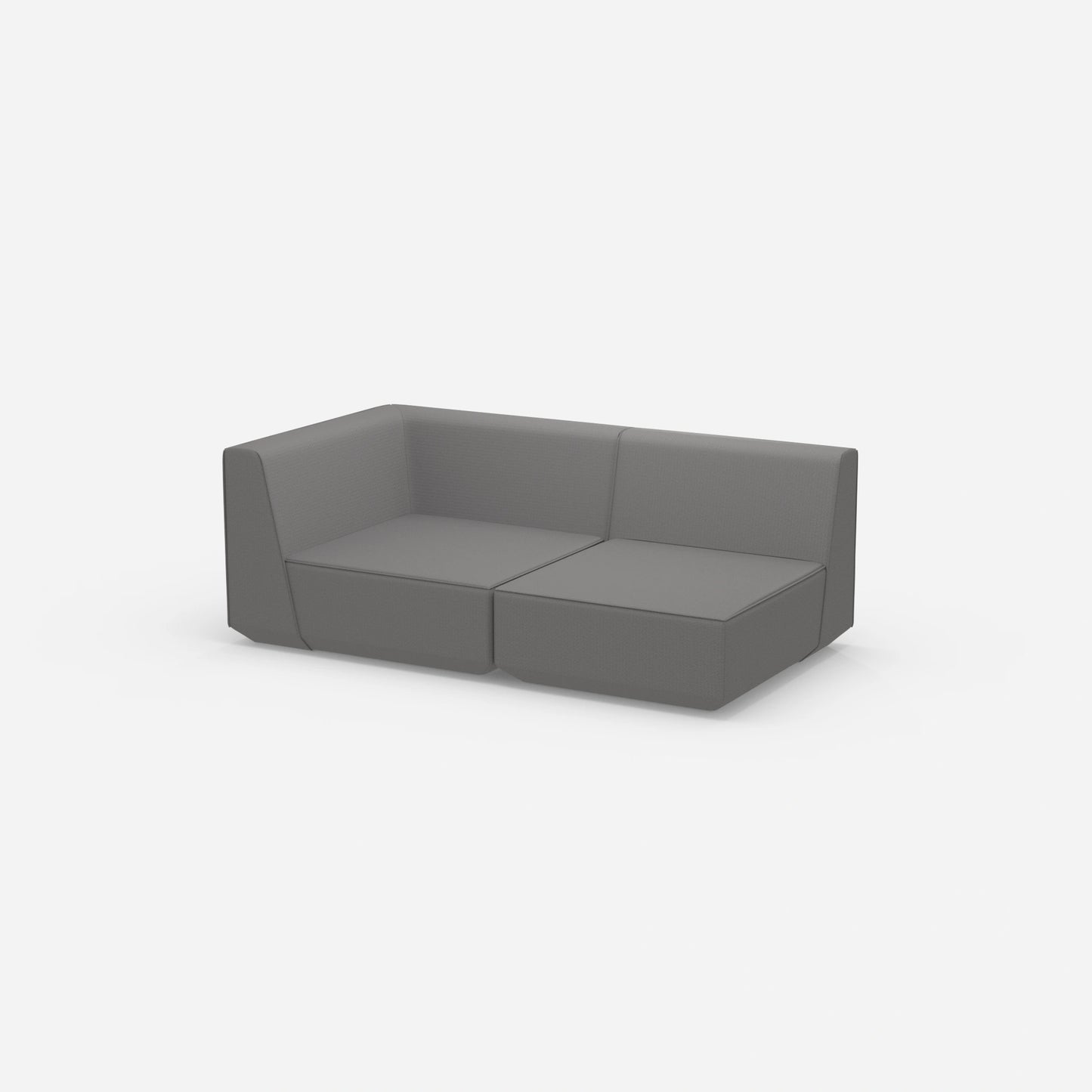 Graues Modulsofa 180 cm breit von der Seite