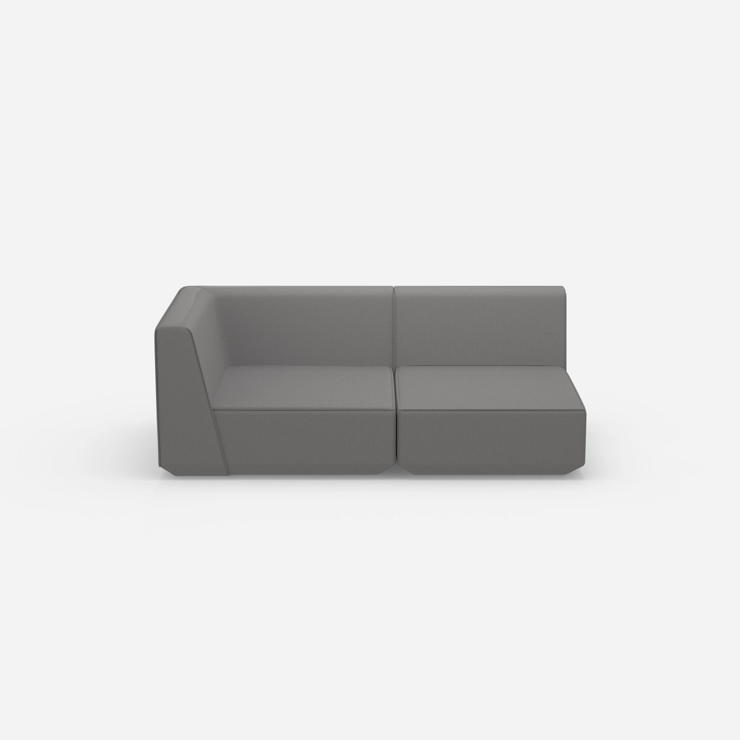Graues Modulsofa 180 cm breit von vorne