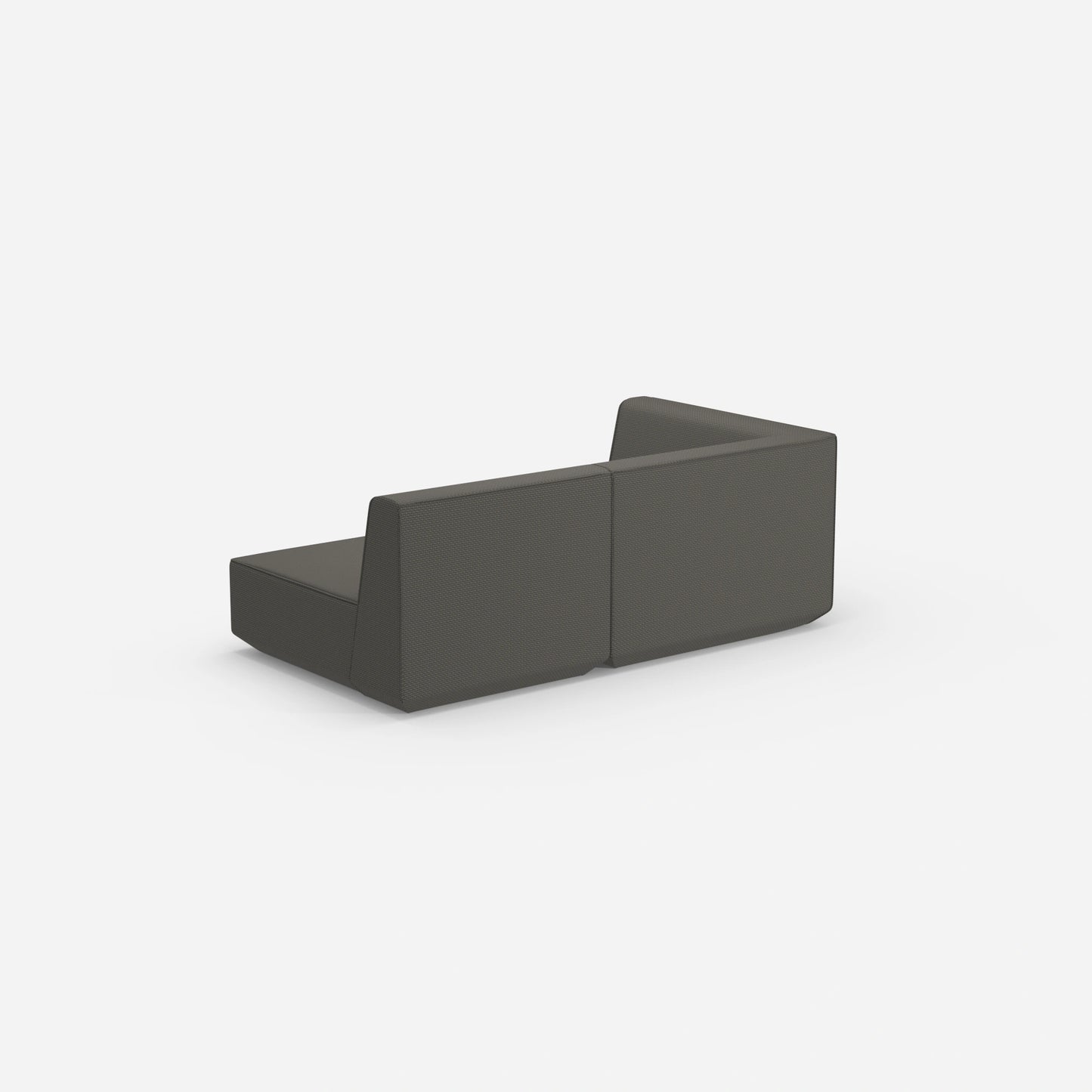 Graues Modulsofa 180 cm breit von hinten