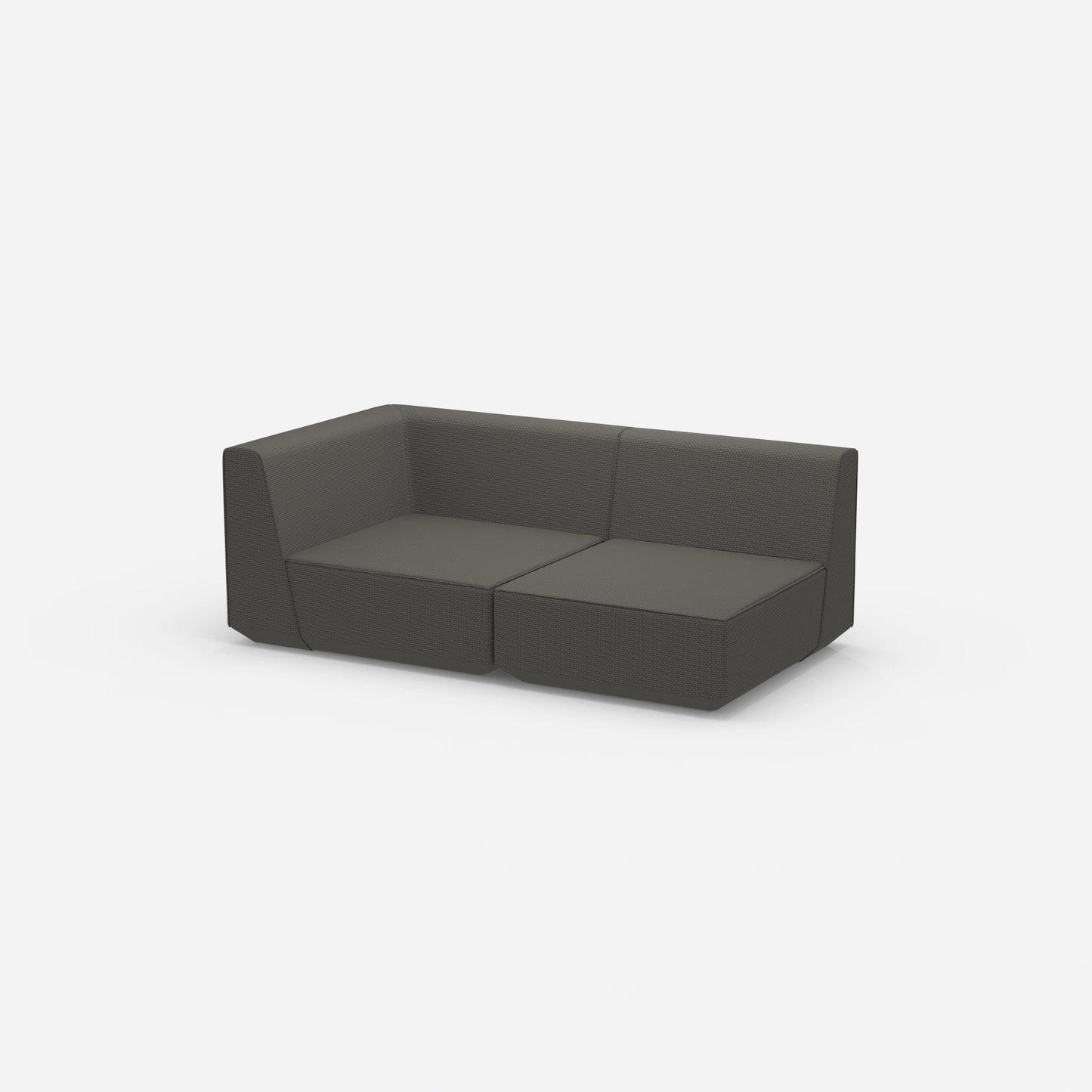 Graues Modulsofa 180 cm breit von der Seite