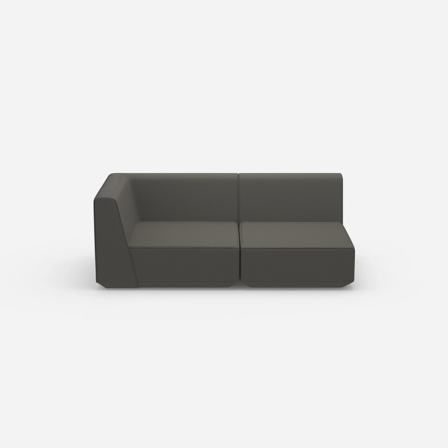 Graues Modulsofa 180 cm breit von vorne