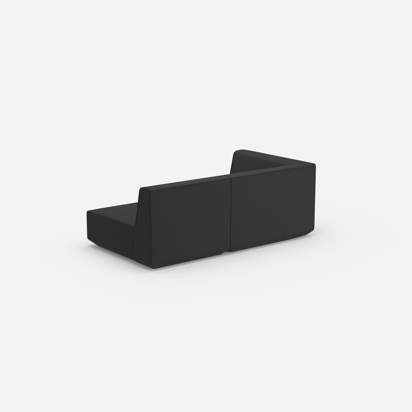 Graues Modulsofa 180 cm breit von hinten