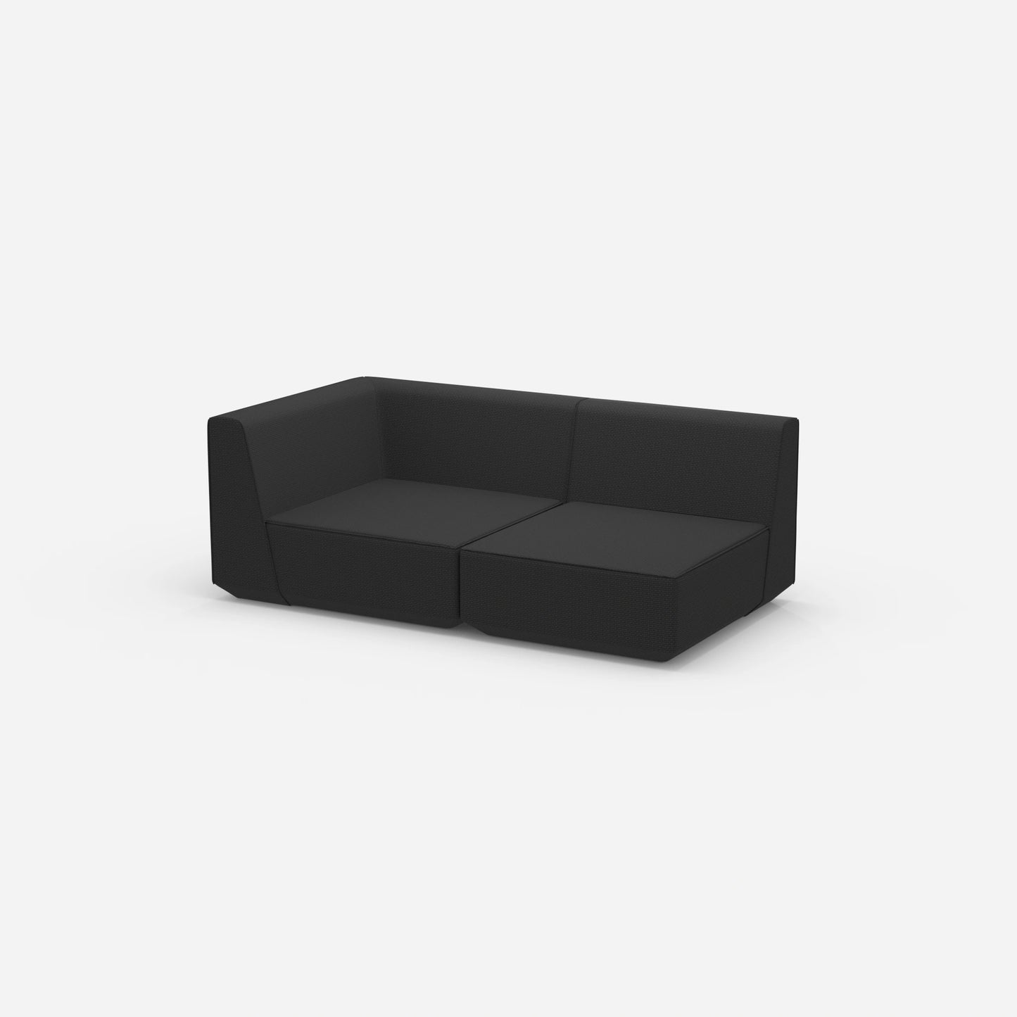 Graues Modulsofa 180 cm breit von der Seite