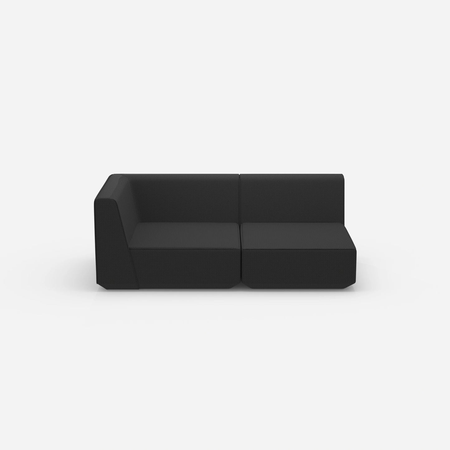 Graues Modulsofa 180 cm breit von vorne