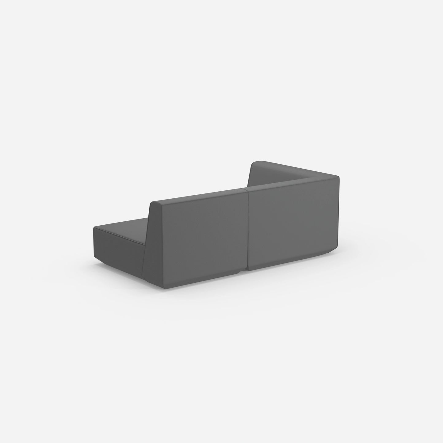 Graues Modulsofa 180 cm breit von hinten