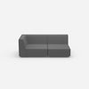 Graues Modulsofa 180 cm breit von vorne