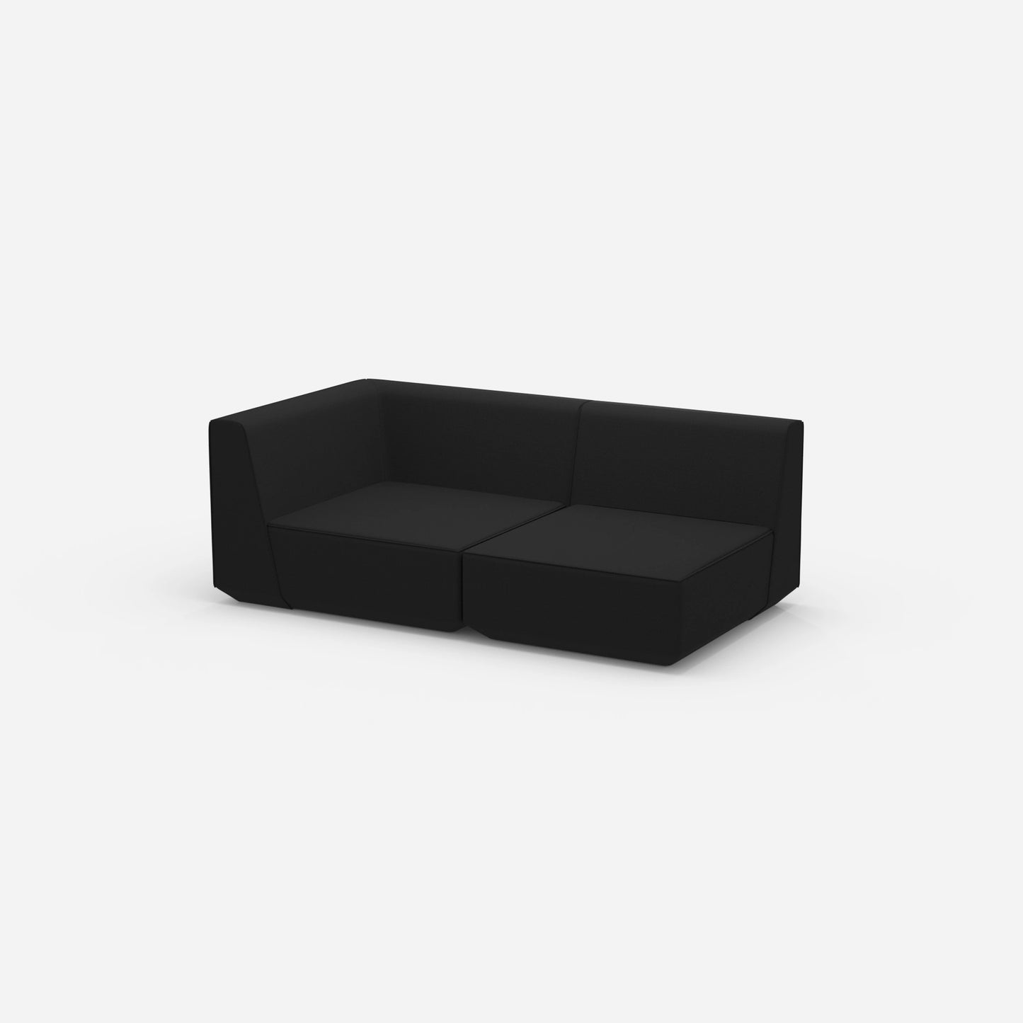 Graues Modulsofa 180 cm breit von der Seite