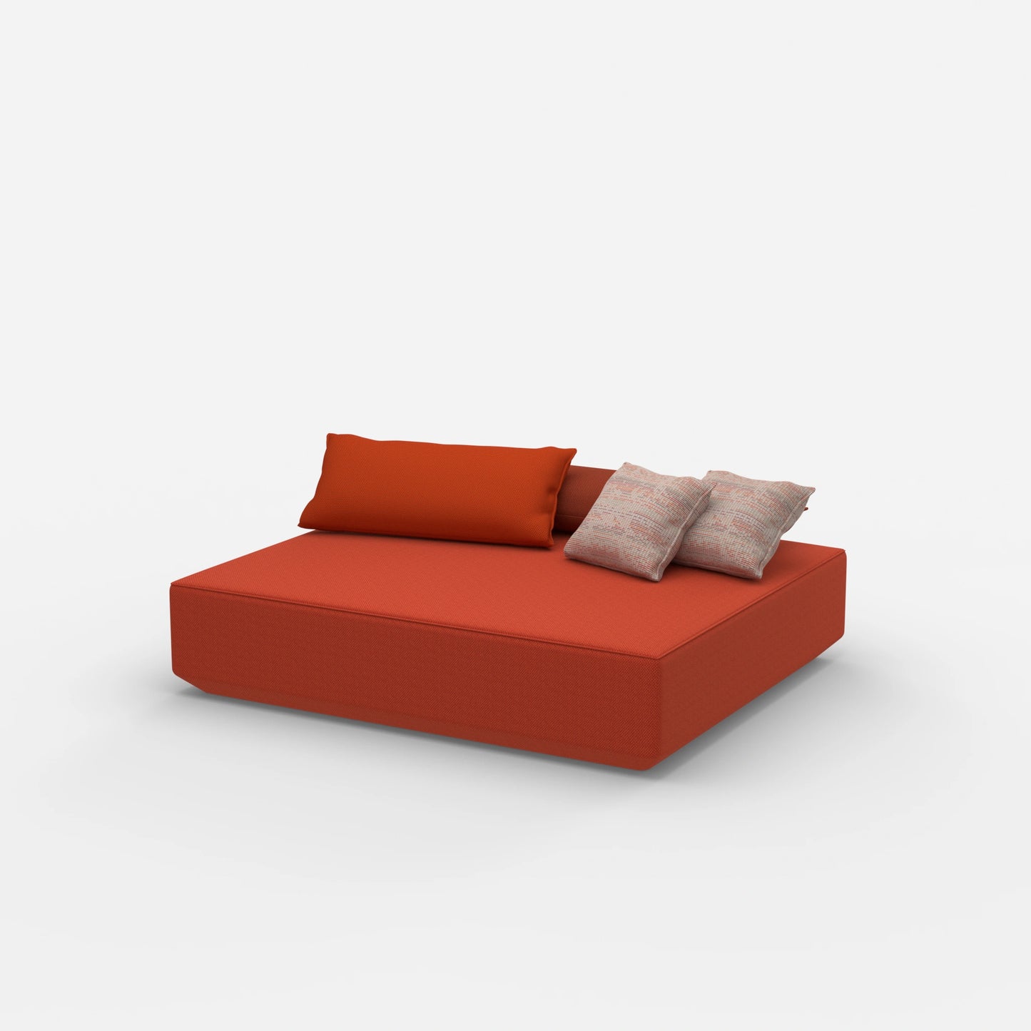 Großes Sitzpouf Modul von der Seite