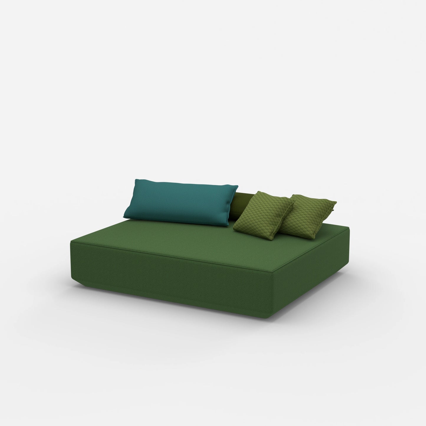 Großes Sitzpouf Modul von der Seite