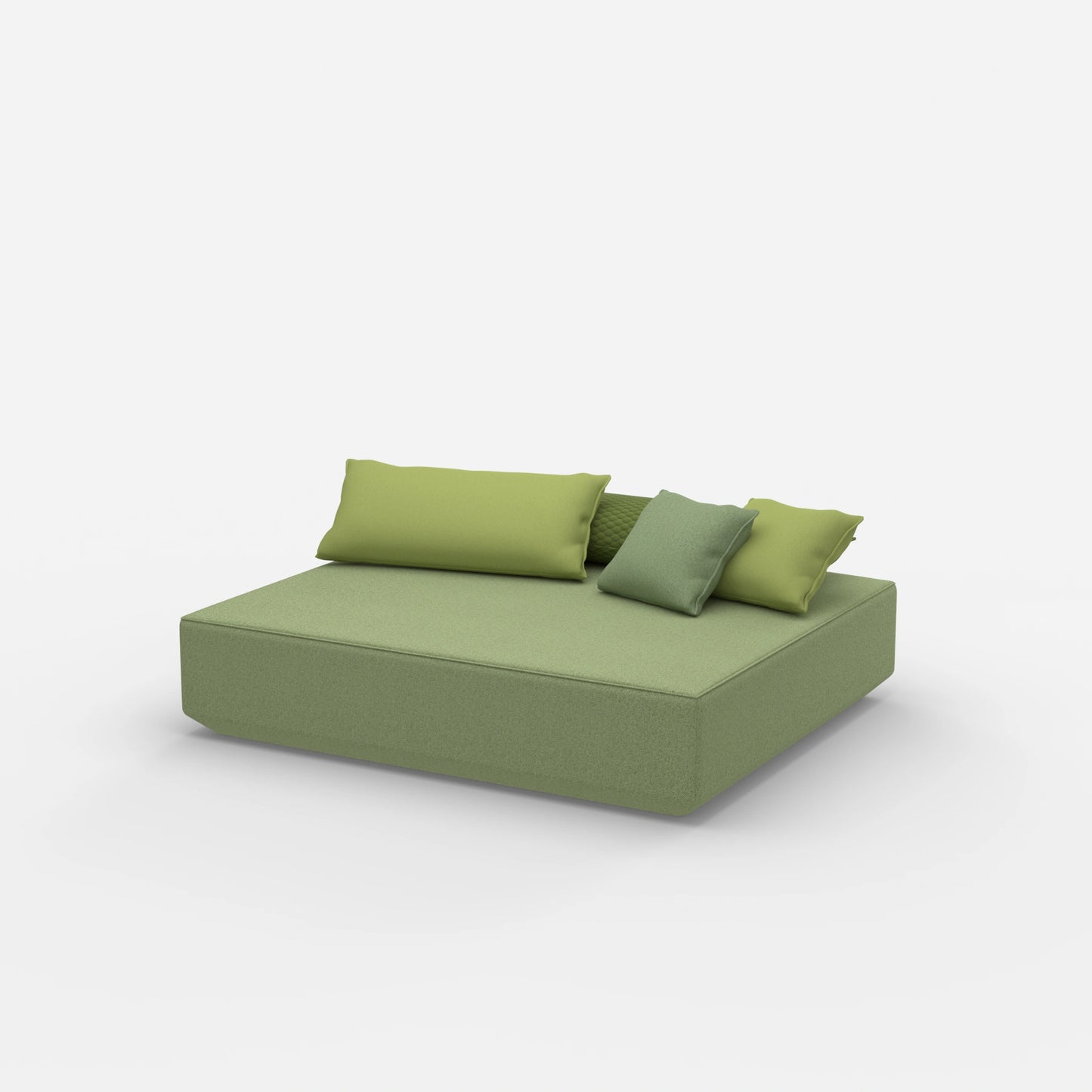 Großes Sitzpouf Modul von der Seite