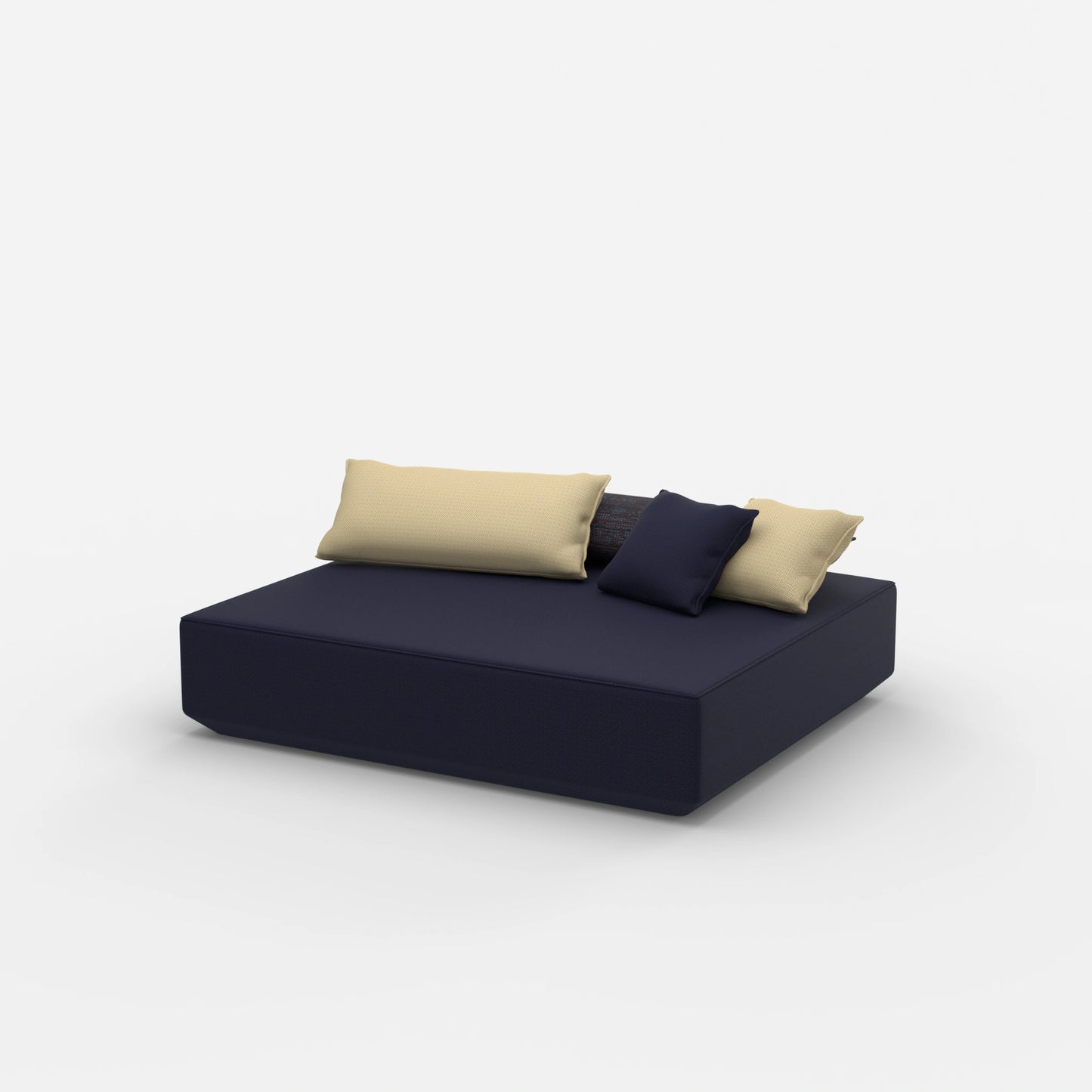 Großes Sitzpouf Modul von der Seite